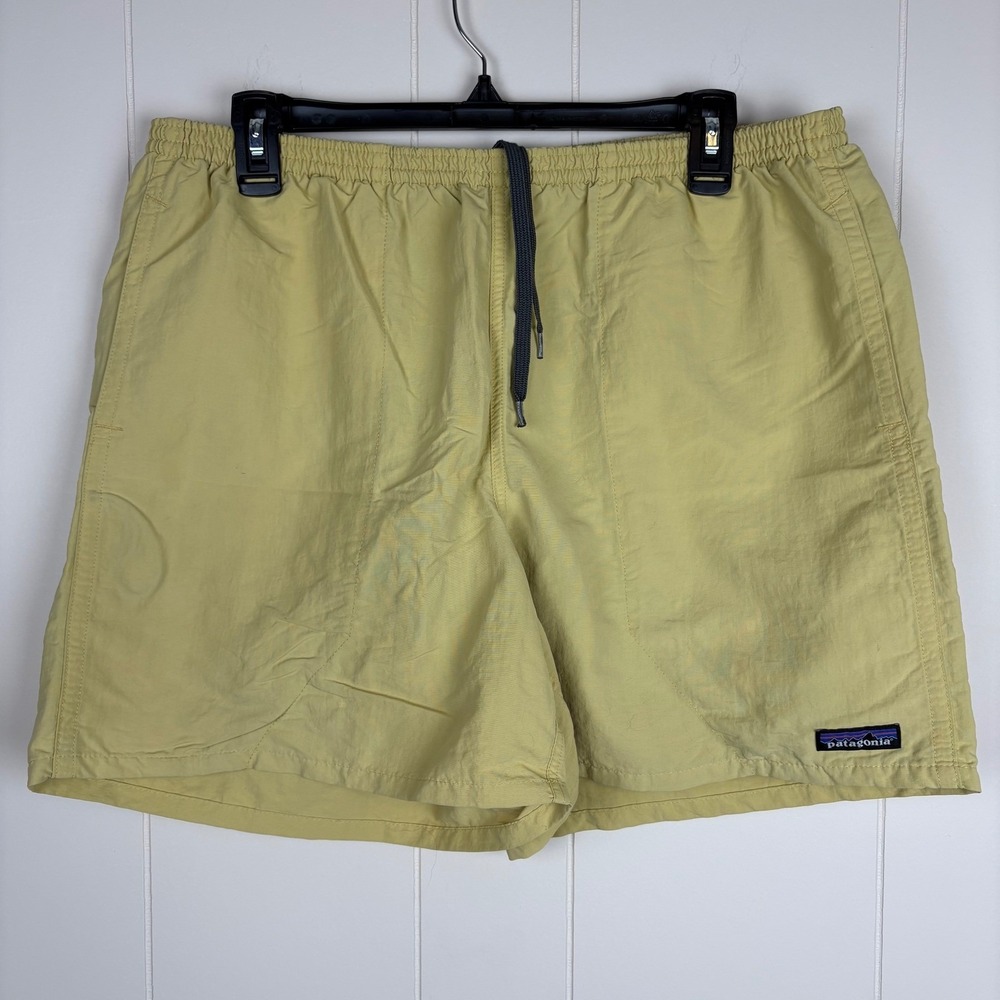 Vintage 90s Patagonia Baggies Shorts Mens Large Tan Mesh Liner Swim 5in Inseam